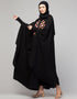 Muslim Smoking Sleeve Resham Embroidery Irani Kaftan In the Shade of Black